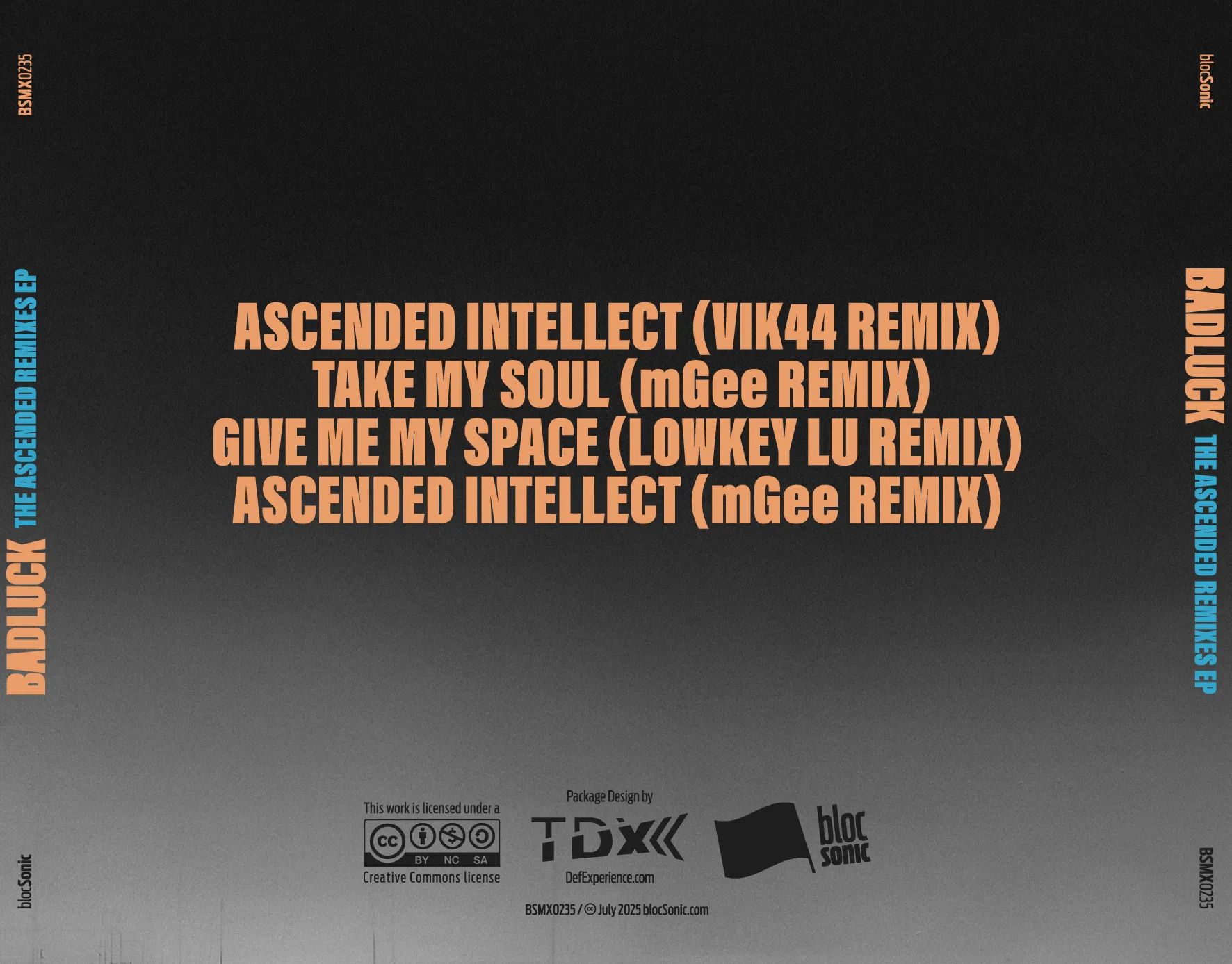 Album traycard art for “The Ascended Remixes EP” by BADLUCK