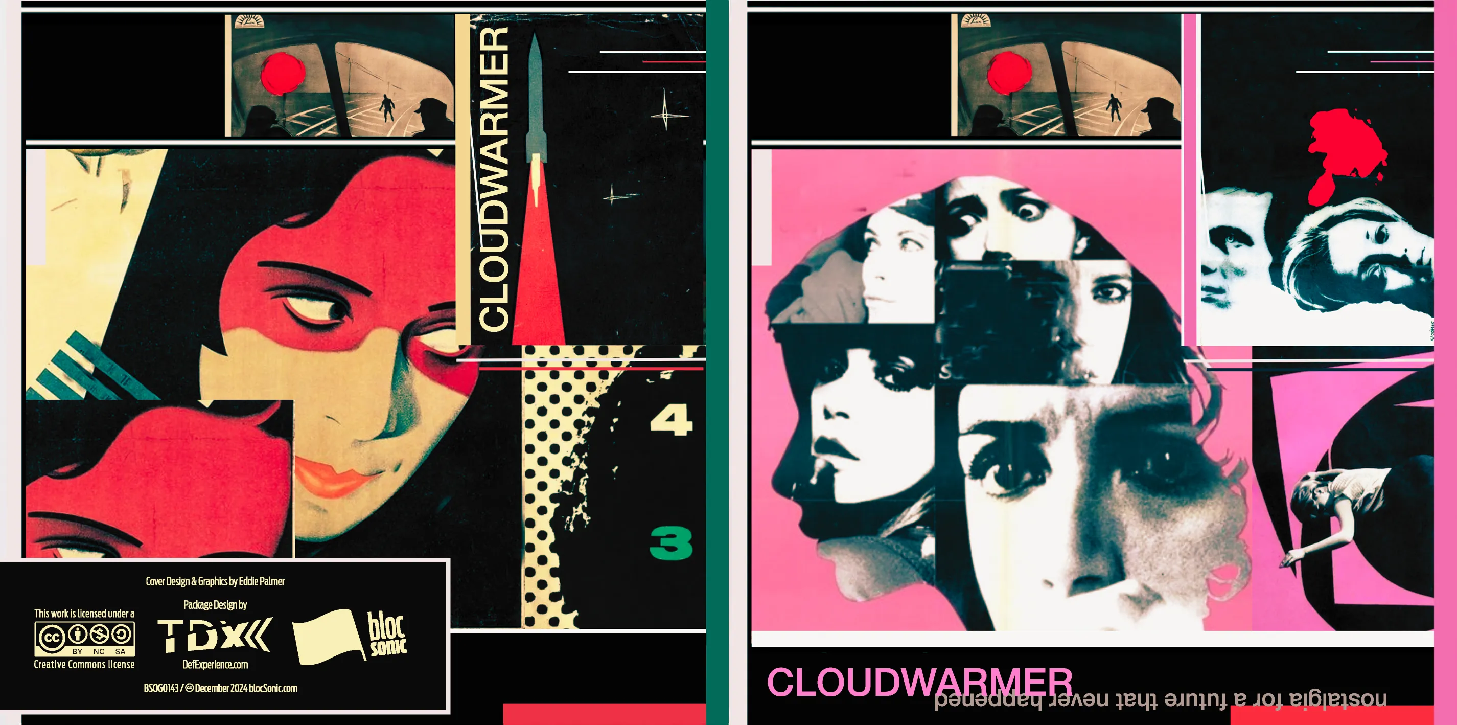 Album insert art for “Nostalgia For a Future That Never Happened” by CLOUDWARMER