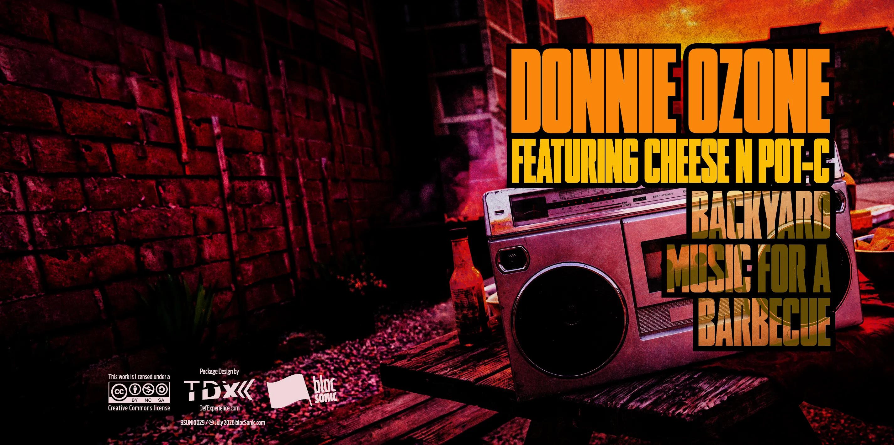 Album insert art for “Background Music For A Barbecue (Featuring Cheese N Pot-C)” by Donnie Ozone