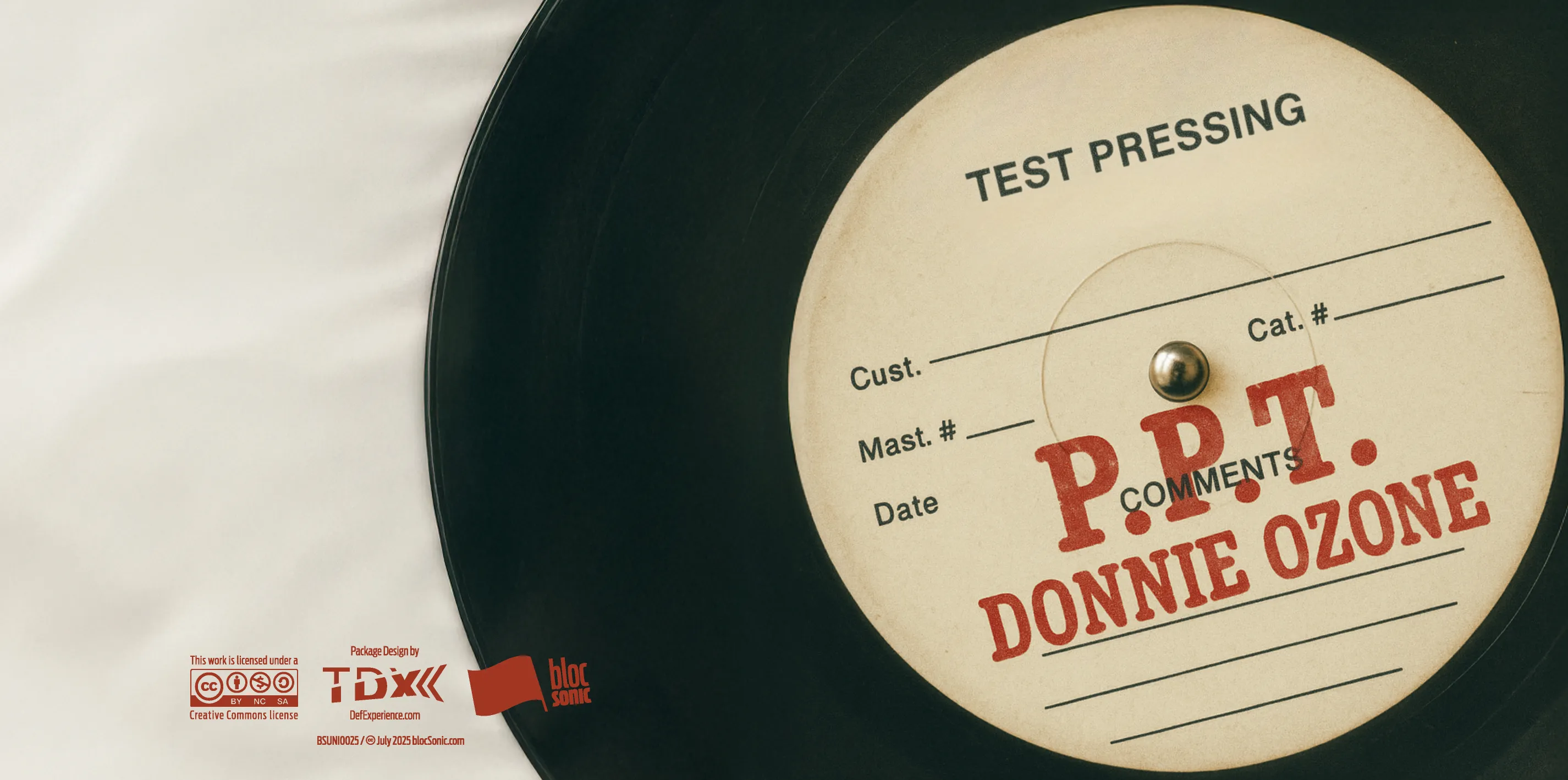 Album insert art for “P.P.T.” by Donnie Ozone