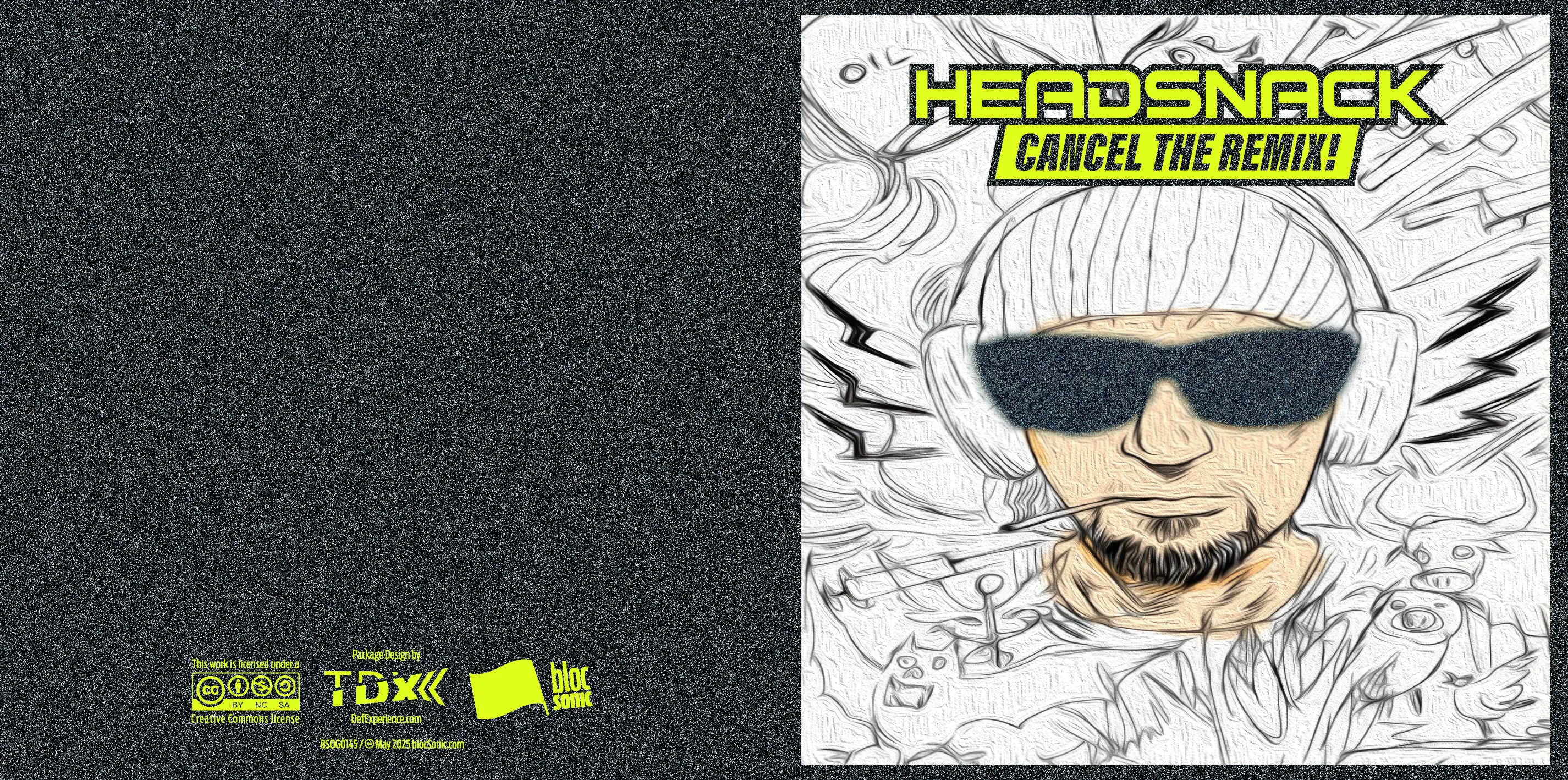 Album insert art for “Cancel The Remix!” by Headsnack
