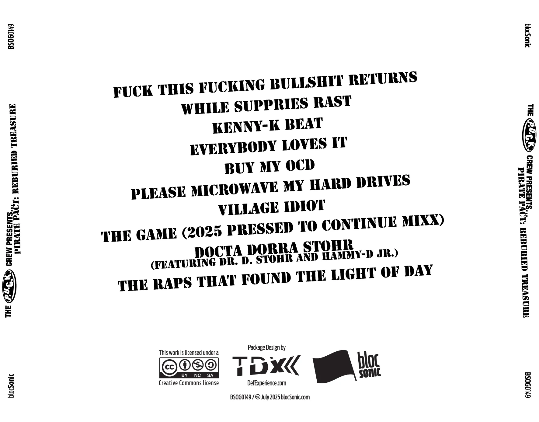 Album traycard art for “The P.U.C.K. Crew Presents Pirate Pact: Reburied Treasure” by P.U.C.K.