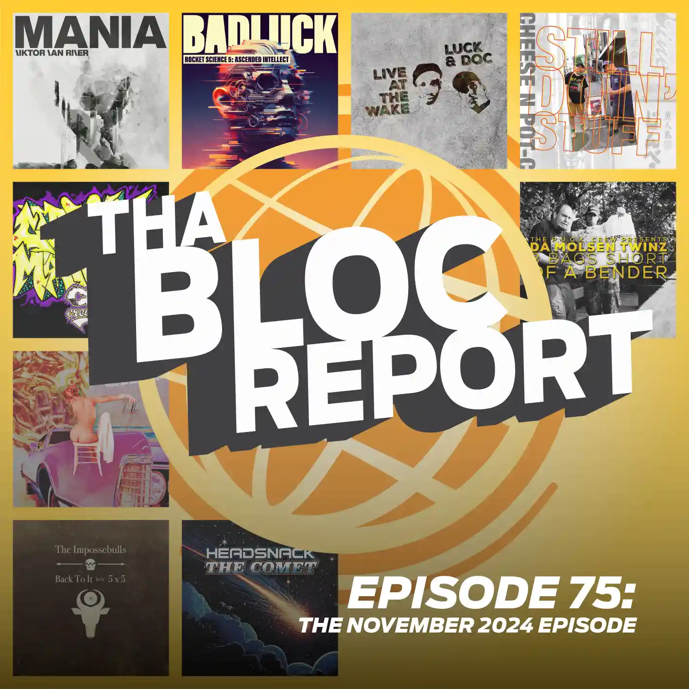 Cover art for “Tha Bloc Report Episode 75: The November 2024 Episode” hosted by Donnie Ozone